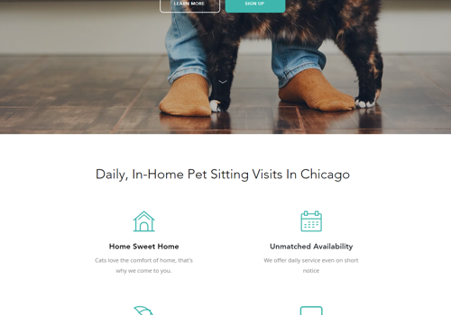 Web Development Package Example: Pet sitting Website - exclusively for Cats