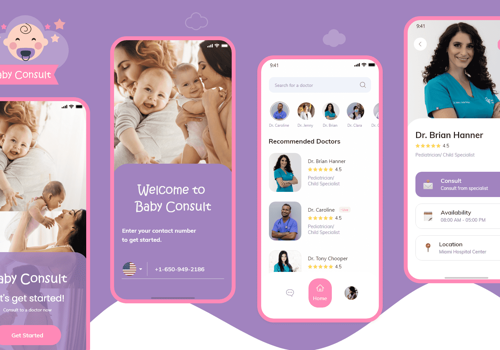 Mobile App Development Package Example: Baby consult - Baby care app