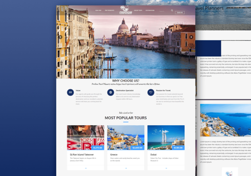 E-Commerce Development Package Example: Freedom Travel Planners