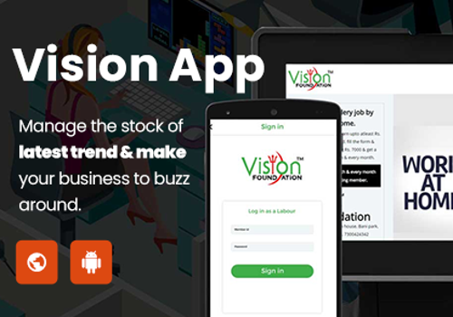 Mobile App Development Package Example: VISION ANDROID APP