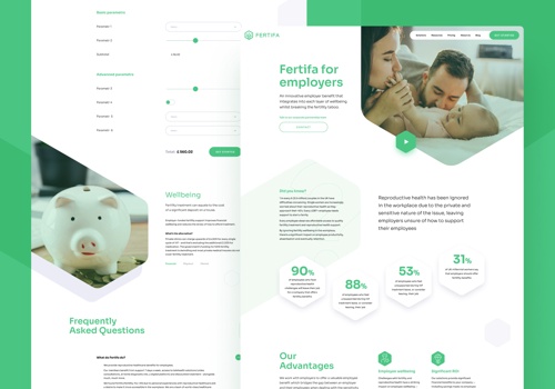 Web Design Package Example: Fertifa | UK's leading fertility benefits provider