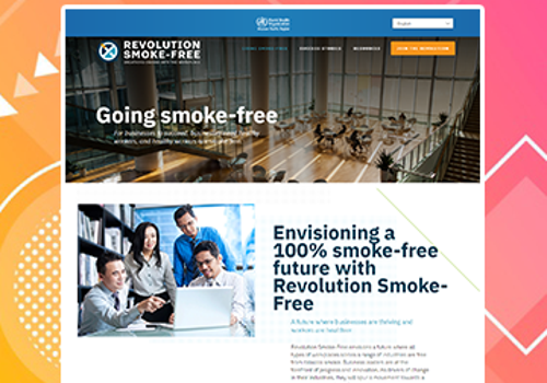 Web Development Package Example: Revolution Smoke-free website - Client : WHO