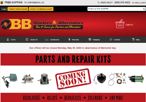 E-Commerce Development Package Example: AC/DC Motors, Alternators, Starters, Generators Ti