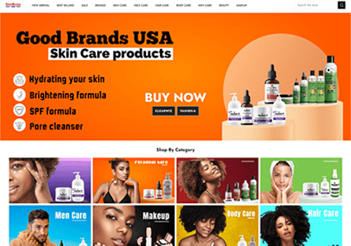Web Design Package Example: GoodBrands USA is a US-based e-commerce company