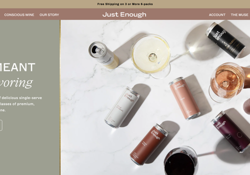 Web Design Package Example: Just Enough Wines