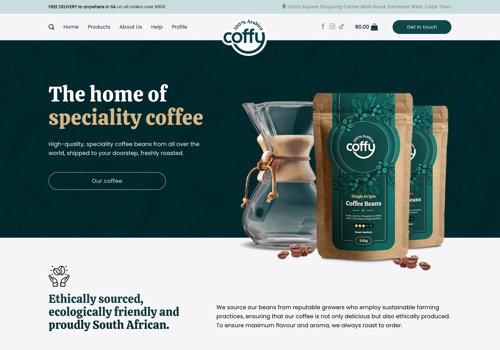 Web Development Package Example: Website Built to Shop Specialty Coffee