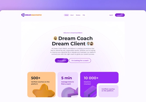 Web Design Package Example: Dream coach