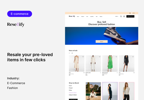 Web Design Package Example: Resale platform UX/UI design