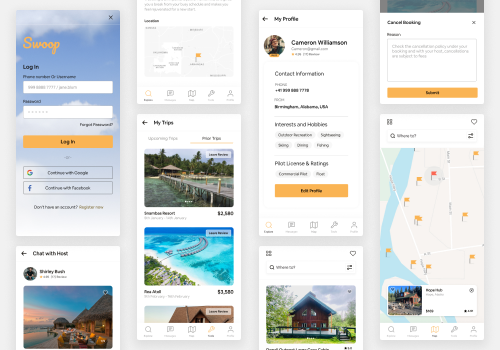 UX/UI Design Package Example: App UI/UX design for Hotel Booking