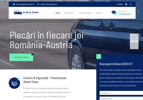 Web Development Package Example: Professional Transportation Company Website