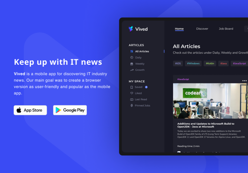 UX/UI Design Package Example: Vived