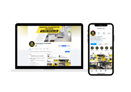 Social Media Marketing Package Example: SMM, SEO & Website Dev for Countertop Company