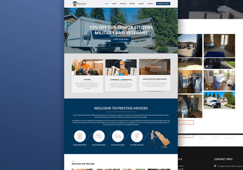 E-Commerce Development Package Example: Prestige Movers