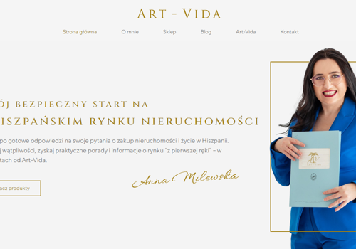 Web Design Package Example: Art Vida development Elementor Pro WordPress