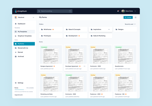 UX/UI Design Package Example: UI/UX Design for Template Creator and Form Editor