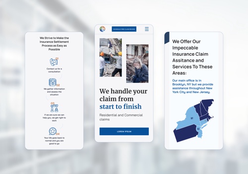 Web Design Package Example: First Choice Adjusters new website