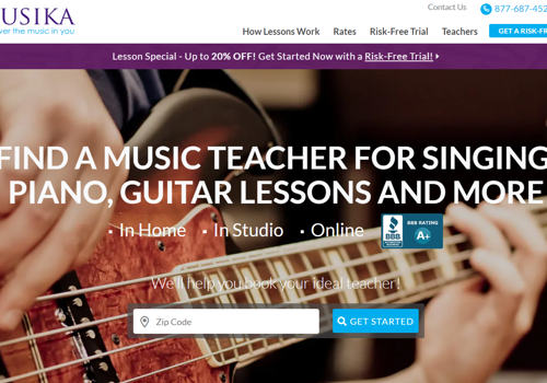 Web Development Package Example: Musika Lessons