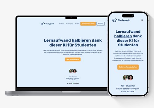 UX/UI Design Package Example: Studyquick: The future of effective and efficient