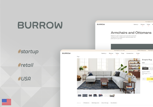 Web Development Package Example: Burrow - an e-commerce for innovative furnitures