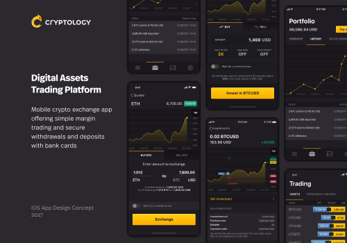 UX/UI Design Package Example: Digital Assets Trading Platform