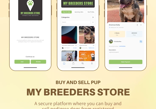 Mobile App Development Package Example: MY BREEDERS STORE