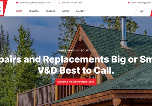 Web Design Package Example: Website Design V&D Roofing