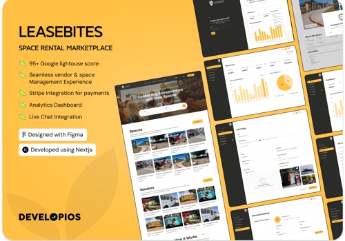 Web Design Package Example: Leasebites - Space Rental Marketplace Website