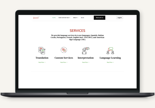 Web Design Package Example: Web Design and SEO for Language services business