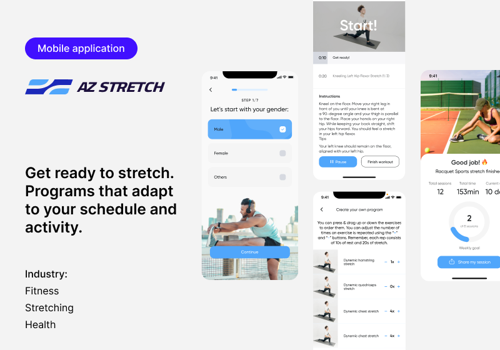 UX/UI Design Package Example: Stretching Mobile App - AZ Stretch