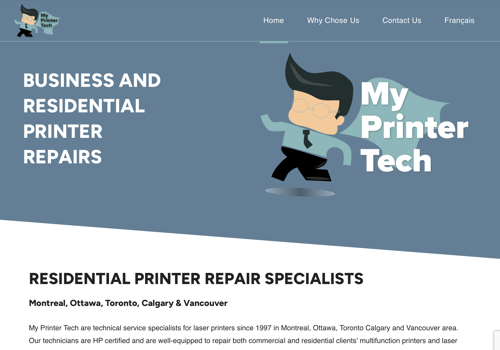 Web Design Package Example: My Printer Tech