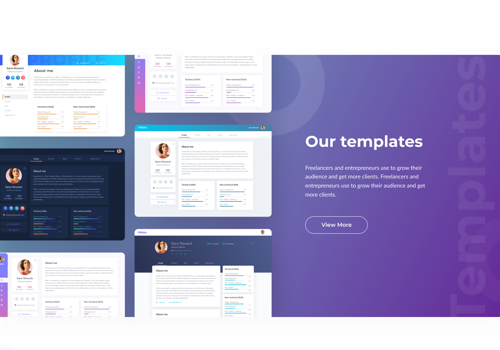 Web Design Package Example: UX/UI Design for Personal website builder