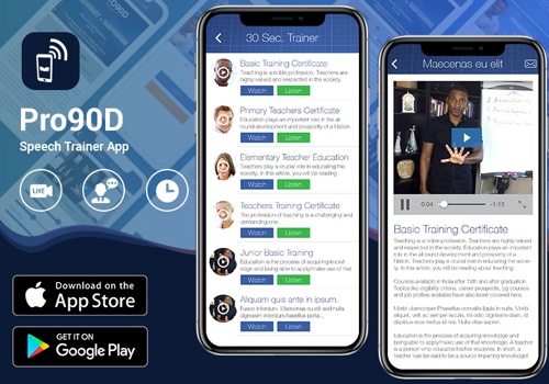 Mobile App Development Package Example: Pro90D - Speech Trainer App