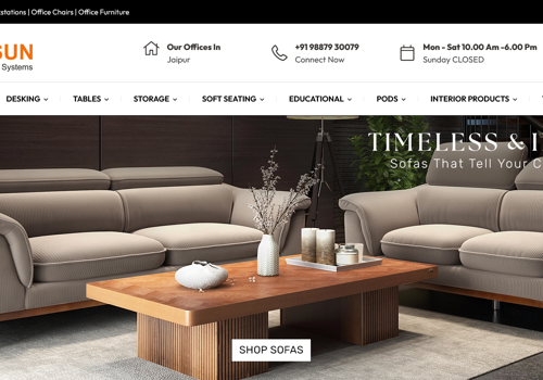 UX/UI Design Package Example: Invensun Office Systems | New Furniture & Interior