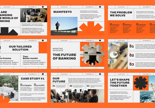 Graphic Design Package Example: Innovative Bank Sales Deck (Confidential Version)