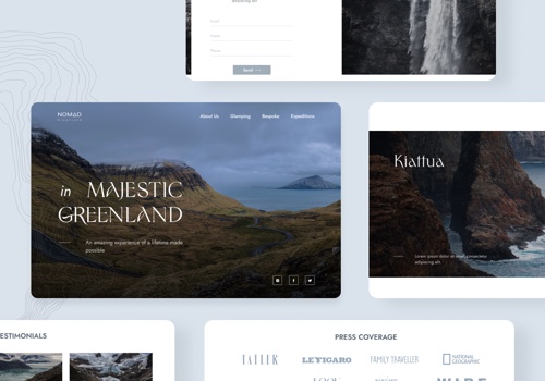 Web Design Package Example: Greenland tourism | UX/UI design website