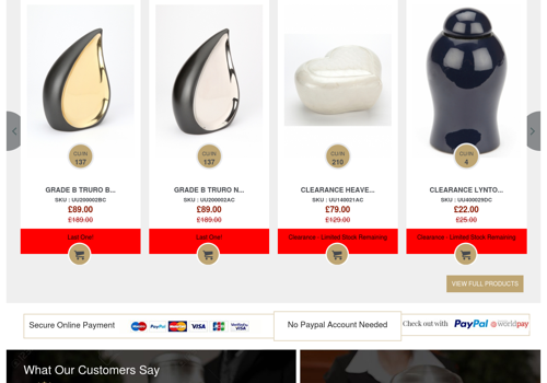 Other Digital Marketing Package Example: Urns UK