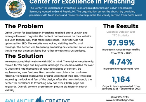 Web Design Package Example: Center for Excellence in Preaching Case Study