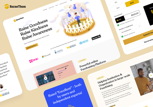UX/UI Design Package Example: Website and SaaS Design for Fundriasing company