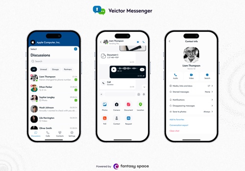 UX/UI Design Package Example: Veictor Messenger: Secure B2B Sector Communication