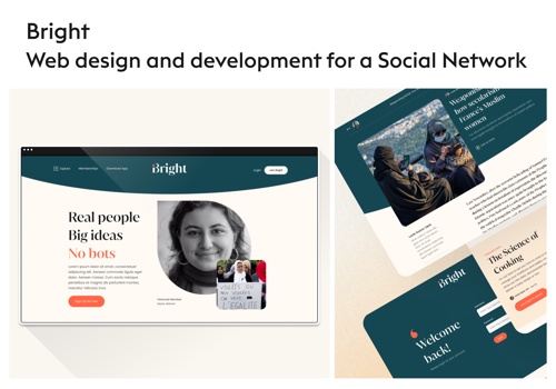 Custom Software Development Package Example: The Bright App - Social Network
