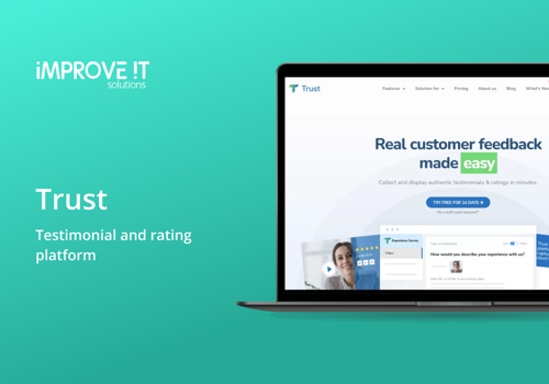 Custom Software Development Package Example: Trust - testimonial and rating platform