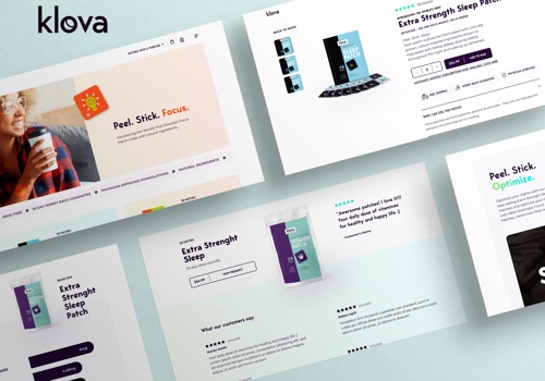Web Development Package Example: Klova redesign and Shopify development
