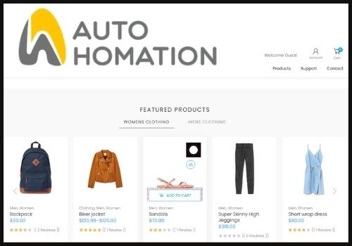 E-Commerce Development Package Example: Auto Homation: eCommerce Development