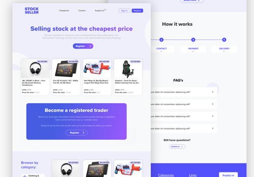 Web Design Package Example: A wholesale platform