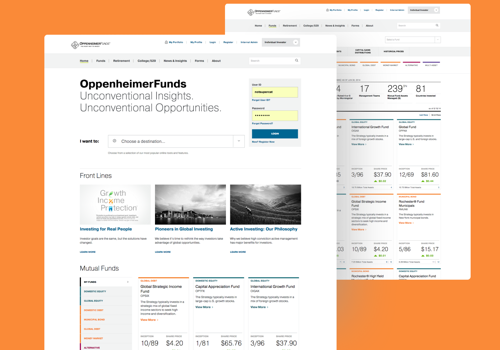 UX/UI Design Package Example: OppenheimerFunds (Now Invesco)
