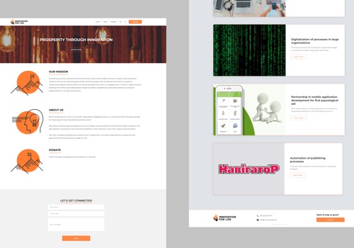 UX/UI Design Package Example: Innovation for Life - Website Solution