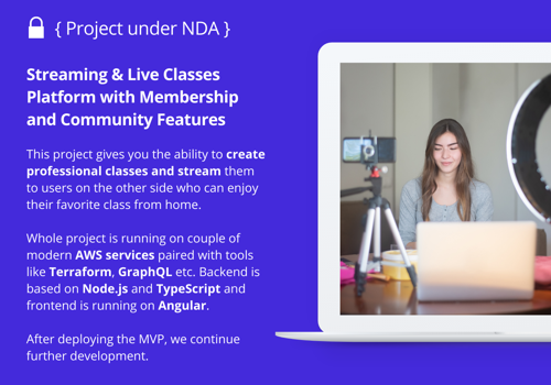 Custom Software Development Package Example: Streaming and Live Classes platform for creators