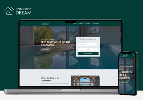 Web Design Package Example: Dolomites Dream - Hotel Rental Booking Website