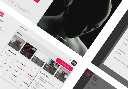 Web Design Package Example: Platform for music distribution and band managment