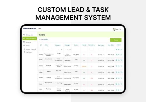 Web Development Package Example: Custom Lead & Task Management System